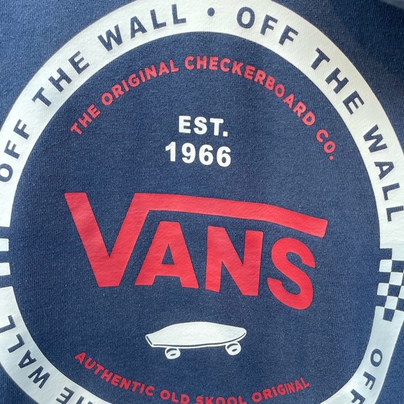 Vans off the wall kids navy blue  hoodie size kids XL ages 14+ - Picture 5 of 8
